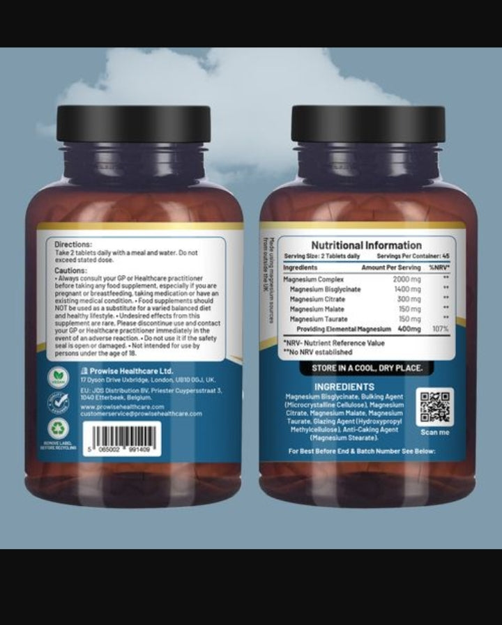 Magnesium Glycinate Complex 4 in 1 - 2000mg per serving