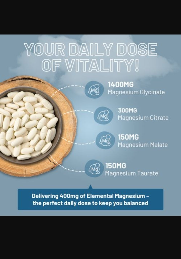 Magnesium Glycinate Complex 4 in 1 - 2000mg per serving
